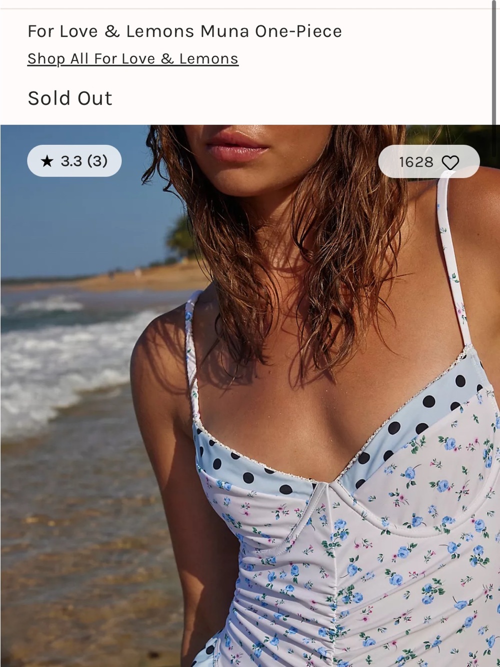 🌼 NWT For Love & Lemons Muna One Piece floral and polka dot XS